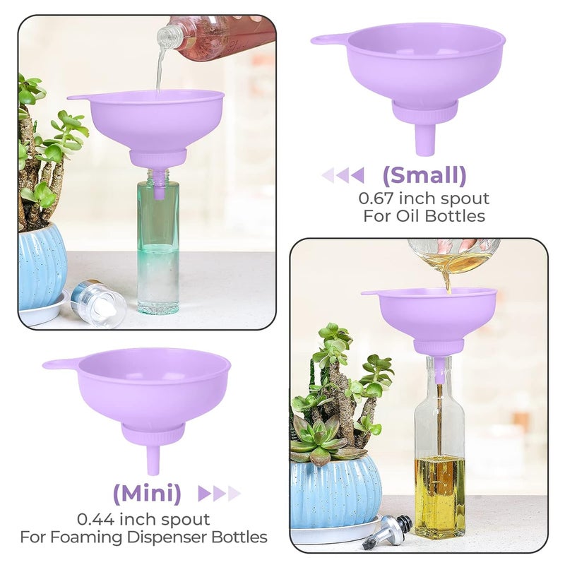 BALIWELL Wide Mouth Kitchen Funnel, Food Grade Plastic Cooking Canning Funnel with 4 Sizes Spouts for Filling Wide and Regular Mason Jars, Spray Dropper Oil Bottle Jug Spices Shampoo Sauce - Image 3